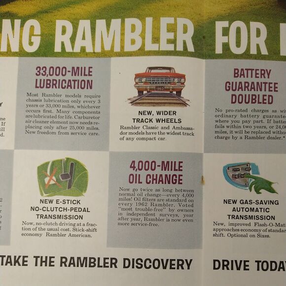 1961 Announcing Rambler for 1962 cars - 2pg Vtg PRINT AD - Picture 11 of 13